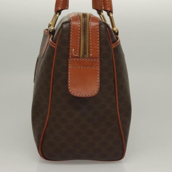 CELINE Macadam Canvas Hand Bag Pvc Leather Brown Gold - Picture 4 of 13